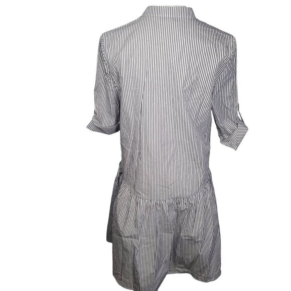 Madewell Striped Classic Lightweight Button-Front Tiered Shirt Dress Size XXS - Picture 9 of 14